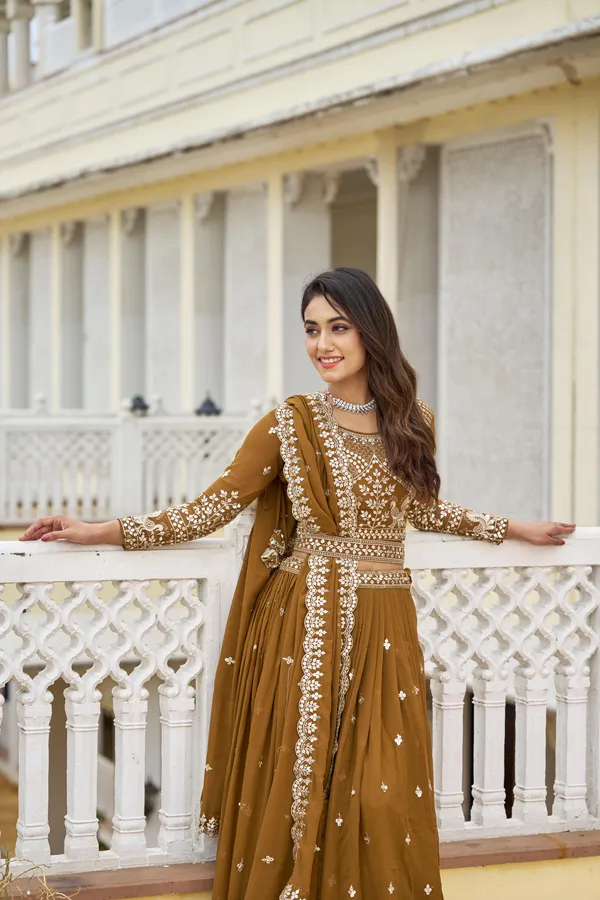 Green_Lehenga_Choli_Dupatta_With_Fox_Georgette_Fabric_Embroidery_Sequence_Work_For_Women