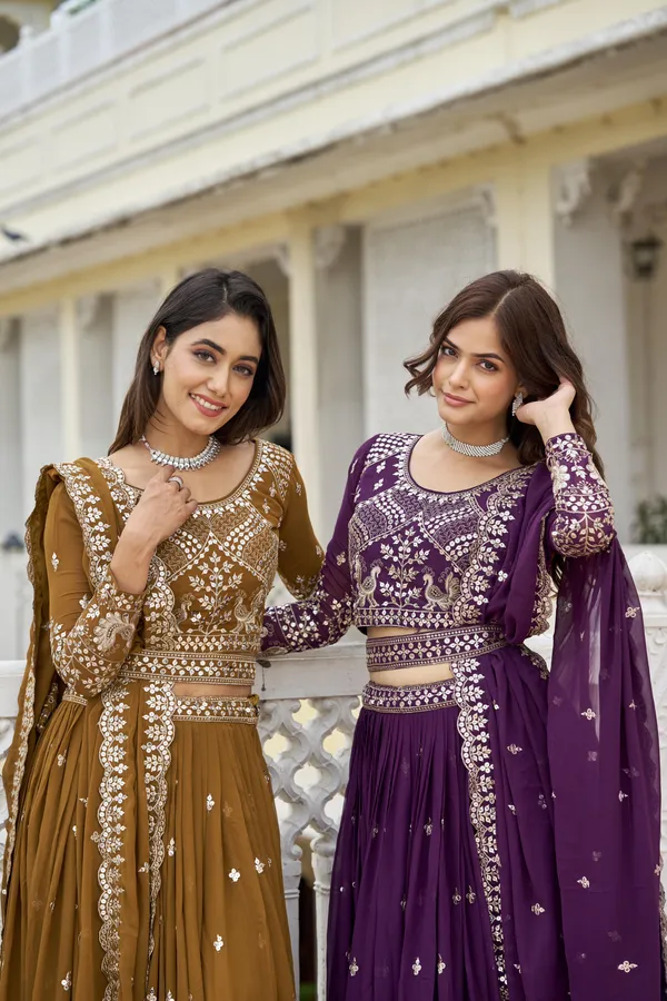 Green_Lehenga_Choli_Dupatta_With_Fox_Georgette_Fabric_Embroidery_Sequence_Work_For_Women