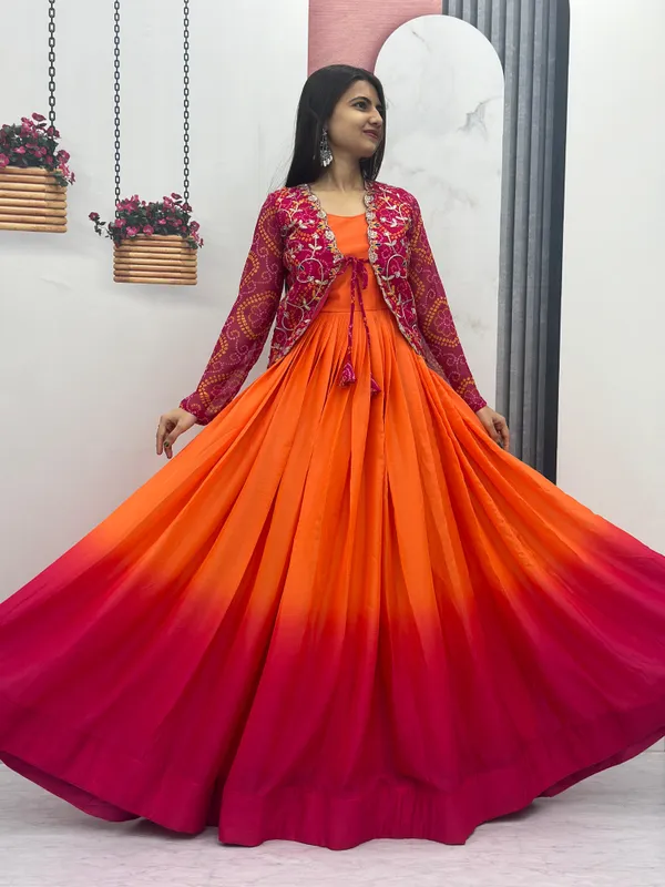 Multicolor_Bhej_Jacket_Long_Gown_With_Embroidered_Work_On_Jacket_With_Chinon_Fabric_Multi_For_Women
