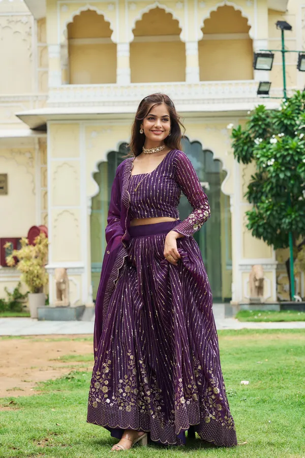 Purple_Lehenga_Choli_Dupatta_With_Fox_Georgette_Fabric_Embroidery_Work_For_Women