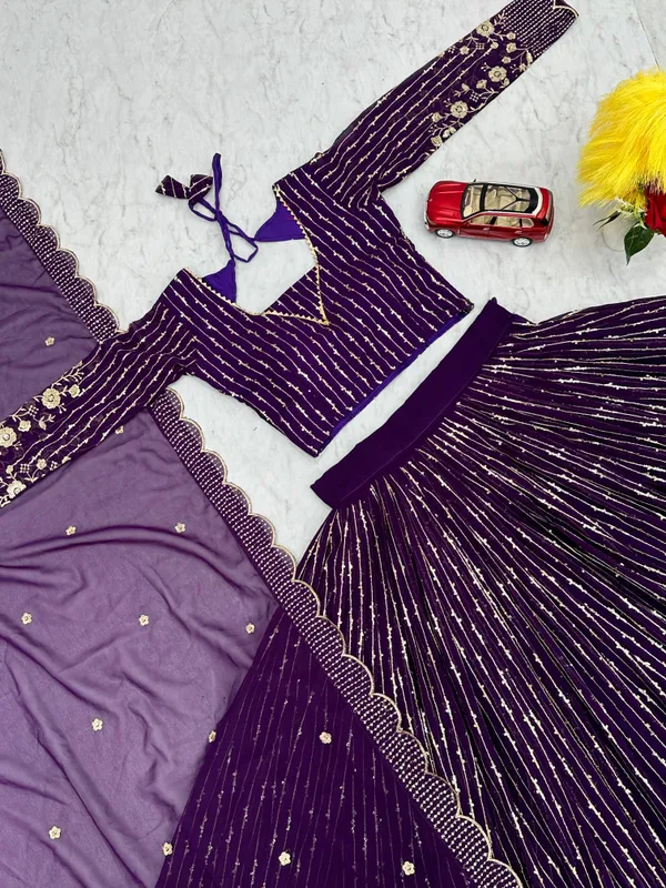 Purple_Lehenga_Choli_Dupatta_With_Fox_Georgette_Fabric_Embroidery_Work_For_Women