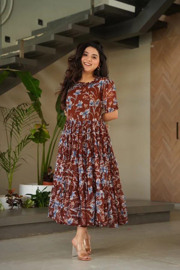 Rust_Crepe_Blossom_Tiered_Midi_Gown_For_Women
