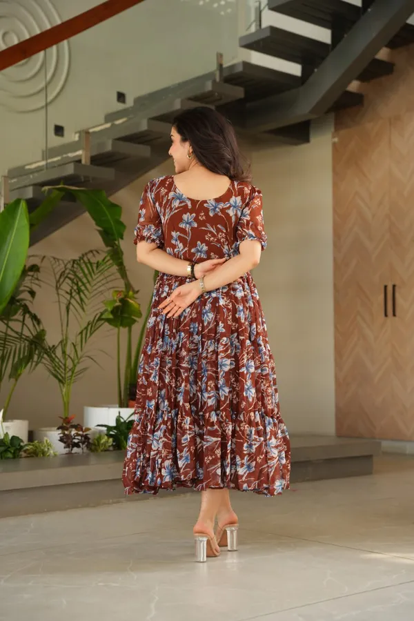 Rust_Crepe_Blossom_Tiered_Midi_Gown_For_Women