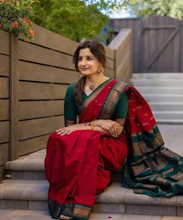 Red_Saree_With_Soft_Lichi_Silk_Fabric_With_Jacquard_Work_With_Red_For_Women