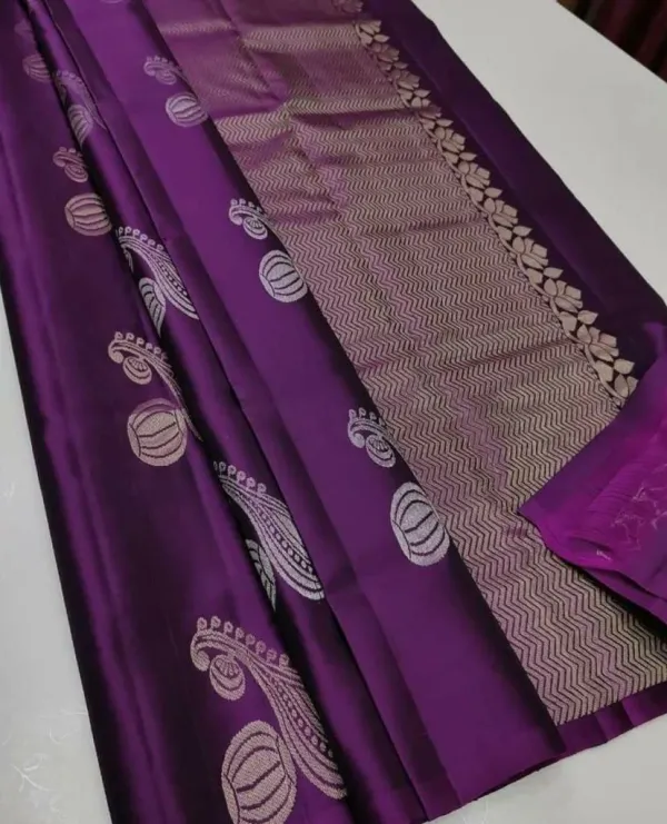 Purple_Saree_With_Soft_Lichi_Silk_Fabric_With_Jacquard_Work_For_Women