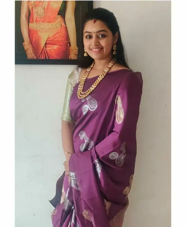 Purple_Saree_With_Soft_Lichi_Silk_Fabric_With_Jacquard_Work_For_Women
