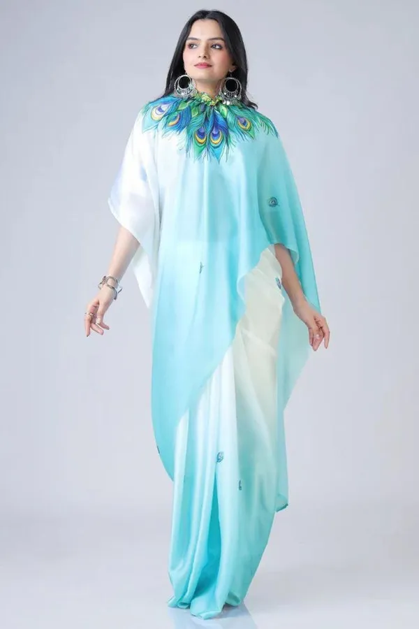 Sky_Blue_Ready_To_Wear_Free-H_Satin_Saree_According_To_Modern_Trends_With_Colour_For_Women