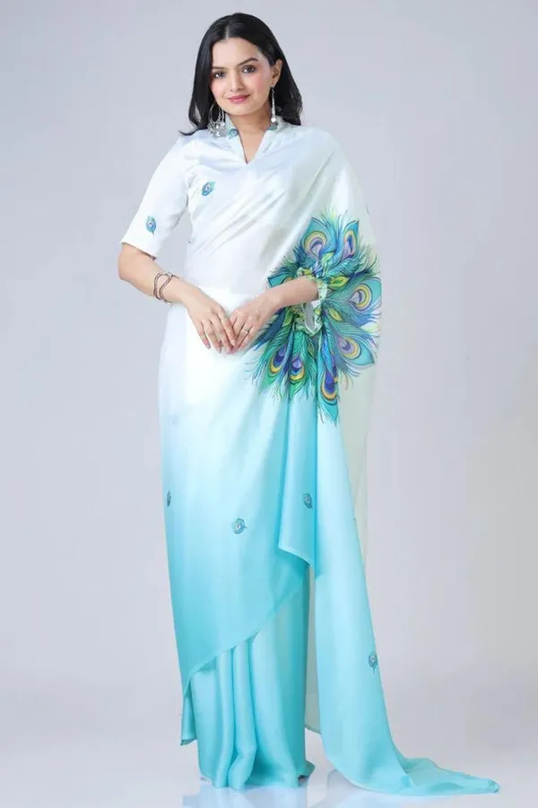 Sky_Blue_Ready_To_Wear_Free-H_Satin_Saree_According_To_Modern_Trends_With_Colour_For_Women