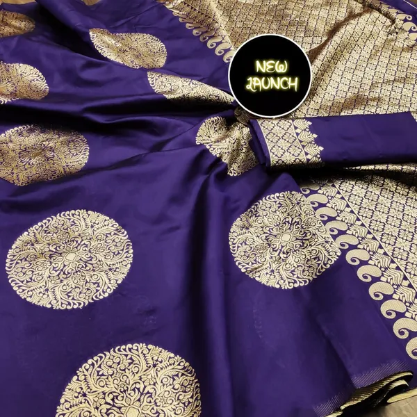 Blue_Saree_With_Soft_Lichi_Silk_Fabric_With_Jacquard_Work_For_Women