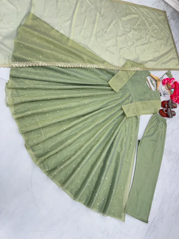 Sage_Green_Anarkali_Gown_With_Embroidery_Work_Twil_Gold_Net_For_Women
