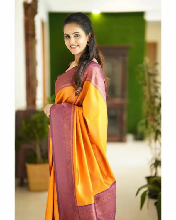 Yellow_Soft_Lichi_Silk_With_Jacquard_Work_Saree_For_Women
