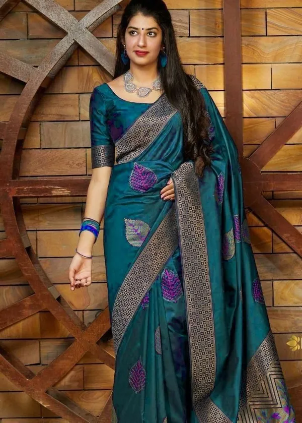 Firoz_Soft_Lichi_Silk_Fabric_With_Jacquard_Work_Saree_For_Women