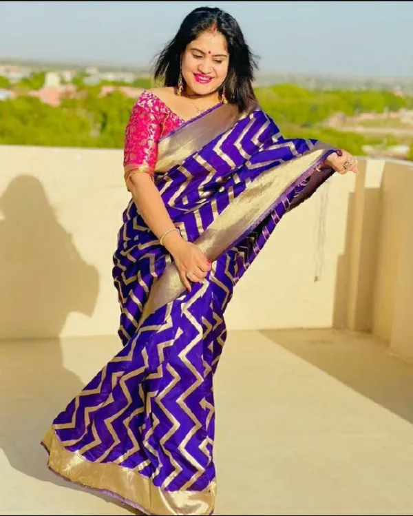 Royal_Blue_Saree_With_Soft_Lichi_Silk_Fabric_With_Jacquard_Work_For_Women