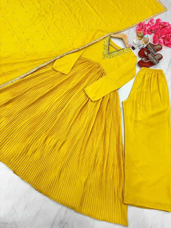 Yellow_Pure_Chinon_Silk_Alia_Cut_Anarkali_Gown_Dupatta_Bottom_With_Embroidered_Work_For_Women