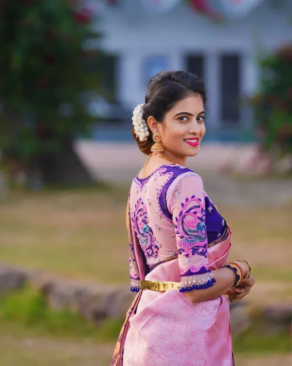 Multicolor_Saree_With_Soft_Lichi_Silk_Fabric_With_Jacquard_Work_For_Women