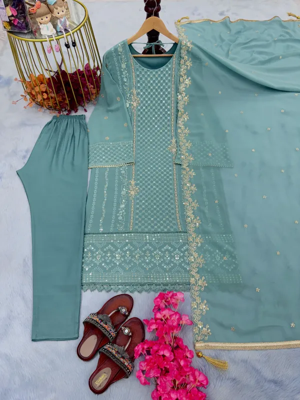 Blue_Faux_Georgette_Palazzo_&_Dupatta_With_Embroidered