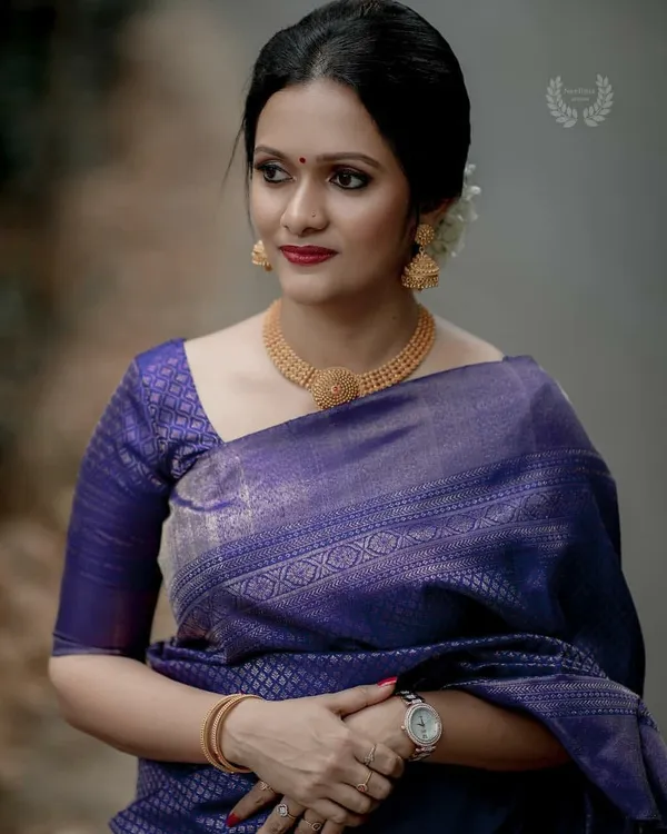 Blue_Saree_With_Soft_Lichi_Silk_Fabric_With_Jacquard_Work_With_For_Women