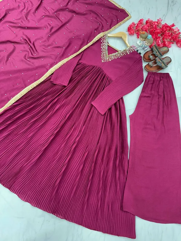 Purple_Pure_Chinon_Silk_Alia_Cut_Anarkali_Gown_Dupatta_&_Bottom_With_Embroidered_Work