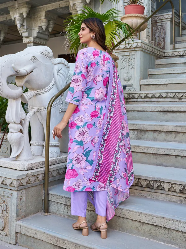 Purple_Cotton_Blend_Straight_Calf_Length_Round_Neck_Kurta_Sets_For_Women