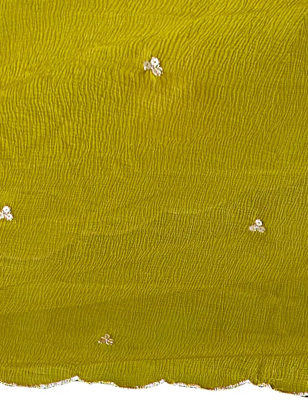 Olive_Silk_Blend_Straight_Calf_Length_V-Neck_Kurta_Sets_For_Women