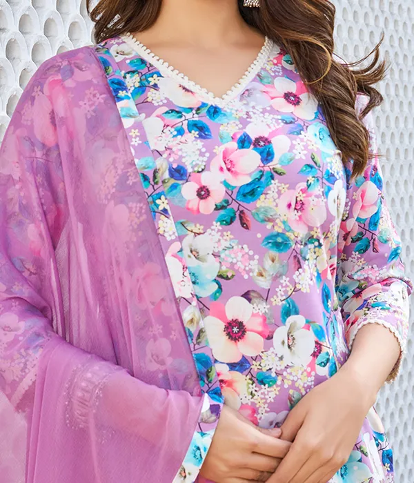 Purple_Cotton_Blend_Straight_Calf_Length_V-Neck_Kurta_Sets_For_Women
