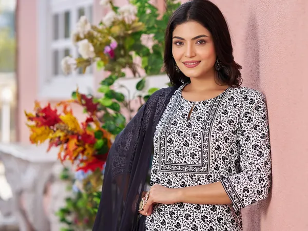 Off_White_Pure_Cotton_Straight_Calf_Length_Round_Neck_Kurta_Sets_For_Women