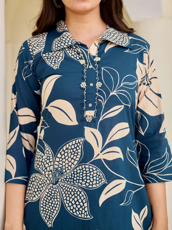 NAVY_BLUE_Pure_Cotton_Pure_Cotton_Printed_31_Top_:_1_Pant_Co-Ord_Sets_For_Women