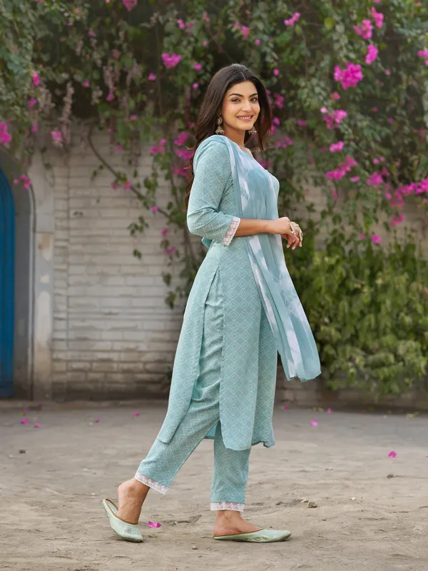 Blue_Viscose_Rayon_Straight_Calf_Length_V-Neck_Kurta_Sets_For_Women