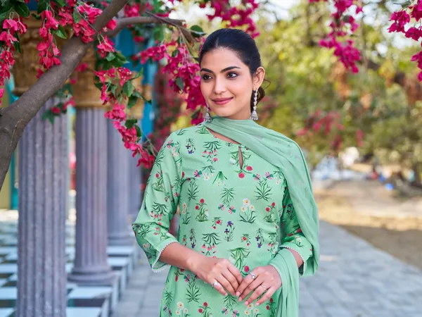 Sea_Green_Viscose_Rayon_Straight_Calf_Length_Keyhole_Neck_Kurta_Sets_For_Women