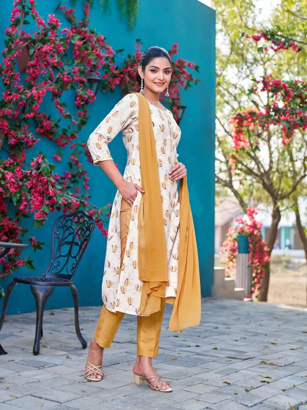 Off_White_Viscose_Rayon_Straight_Calf_Length_Round_Neck_Kurta_Sets_For_Women