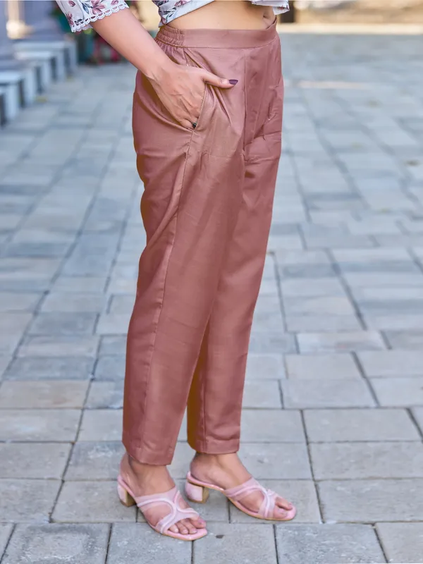Beige_Viscose_Rayon_Straight_Calf_Length_V-Neck_Kurta_Sets_For_Women