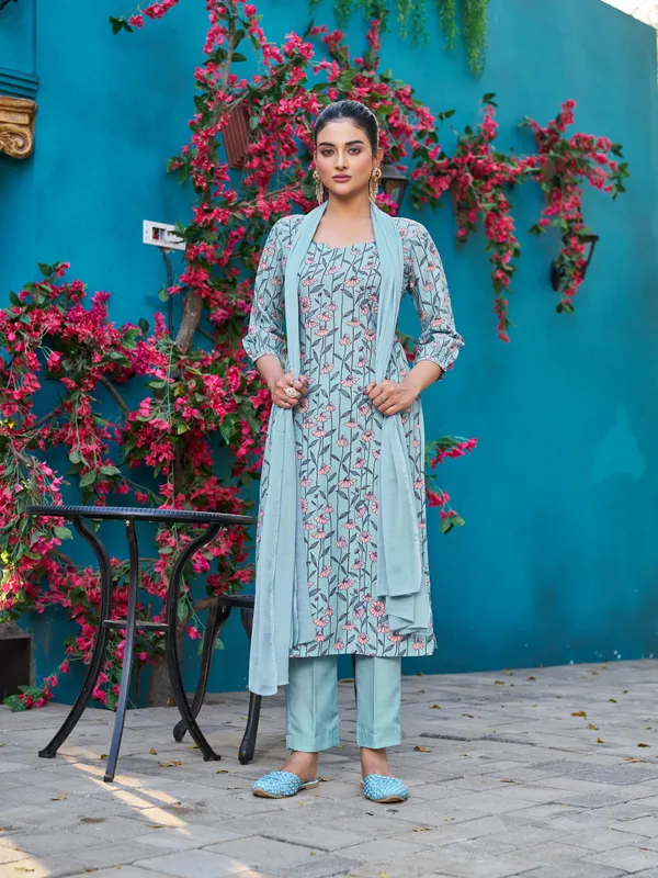 Blue_Viscose_Rayon_Straight_Calf_Length_U-Neck_Kurta_Sets_For_Women