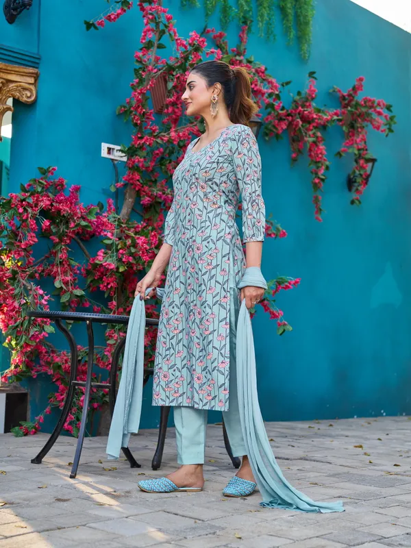 Blue_Viscose_Rayon_Straight_Calf_Length_U-Neck_Kurta_Sets_For_Women