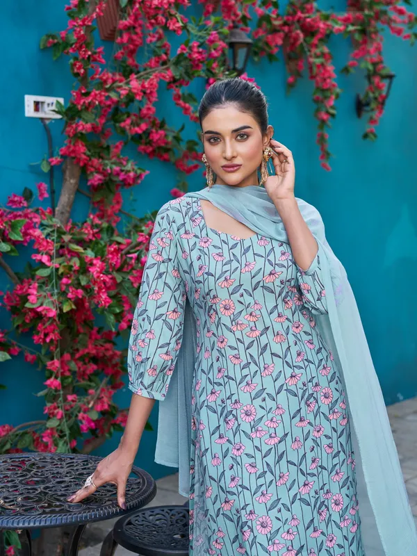 Blue_Viscose_Rayon_Straight_Calf_Length_U-Neck_Kurta_Sets_For_Women