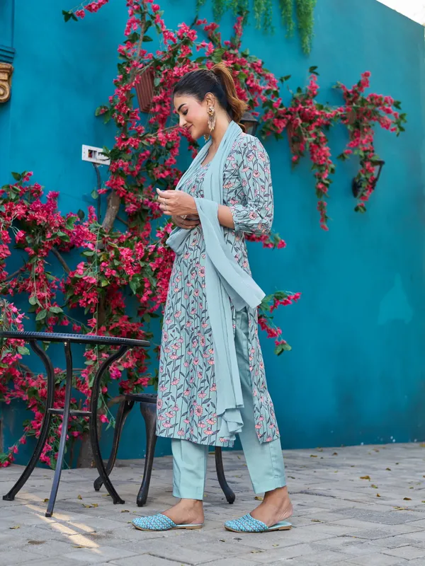 Blue_Viscose_Rayon_Straight_Calf_Length_U-Neck_Kurta_Sets_For_Women