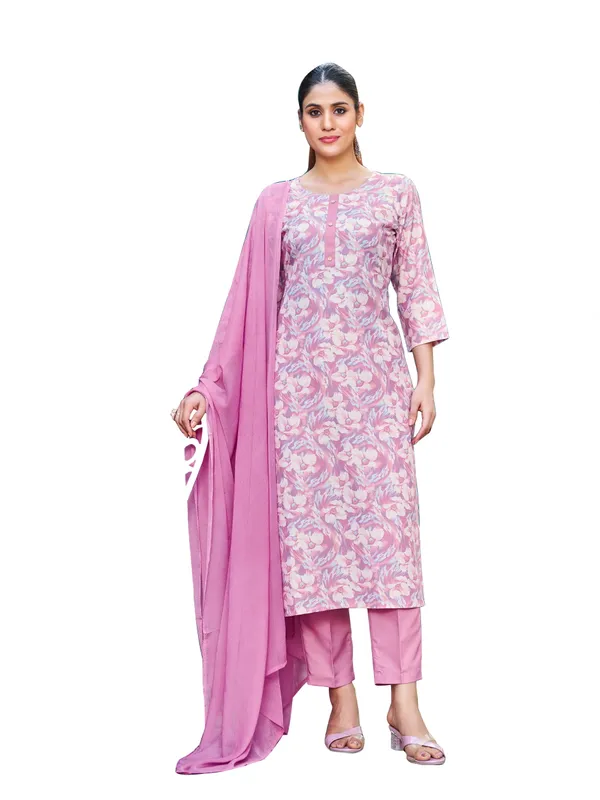 Purple_Viscose_Rayon_Straight_Calf_Length_Round_Neck_Kurta_Sets_For_Women
