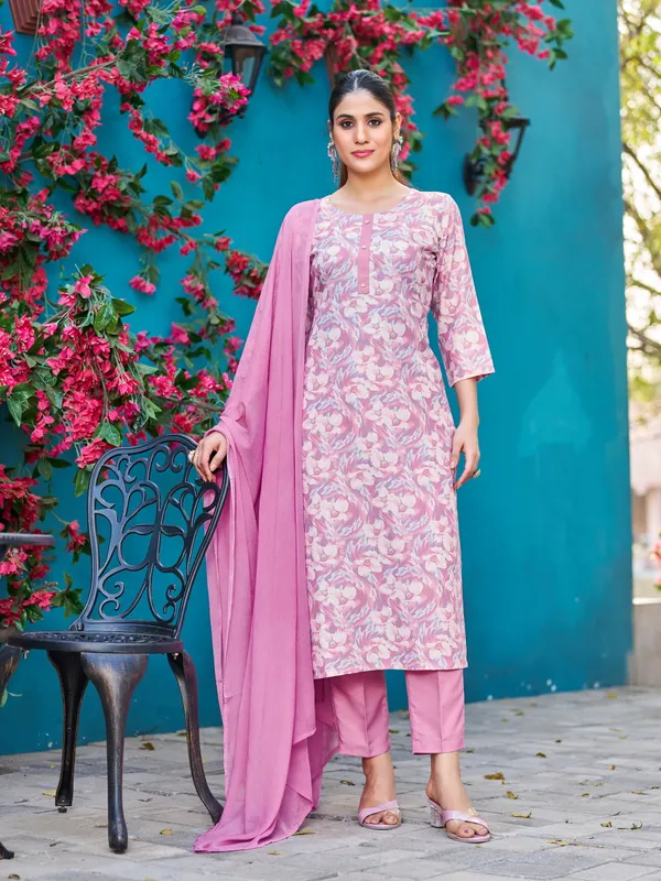 Purple_Viscose_Rayon_Straight_Calf_Length_Round_Neck_Kurta_Sets_For_Women