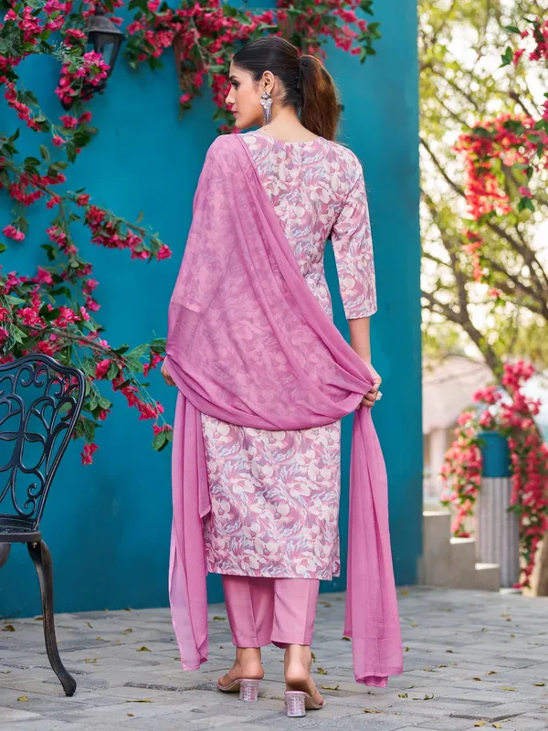 Purple_Viscose_Rayon_Straight_Calf_Length_Round_Neck_Kurta_Sets_For_Women