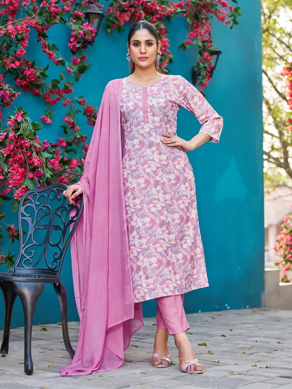 Purple_Viscose_Rayon_Straight_Calf_Length_Round_Neck_Kurta_Sets_For_Women