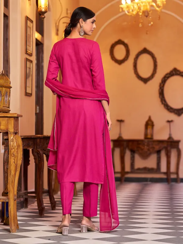Pink_Viscose_Rayon_Straight_Calf_Length_Round_Neck_Kurta_Sets_For_Women