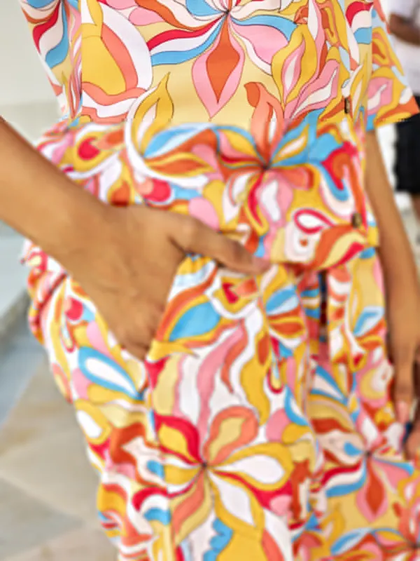 Gold_Cotton_Blend_Shirt_Collar_Three-Quarter_Sleeves_Printed_Trending_Co-Ords_For_Women