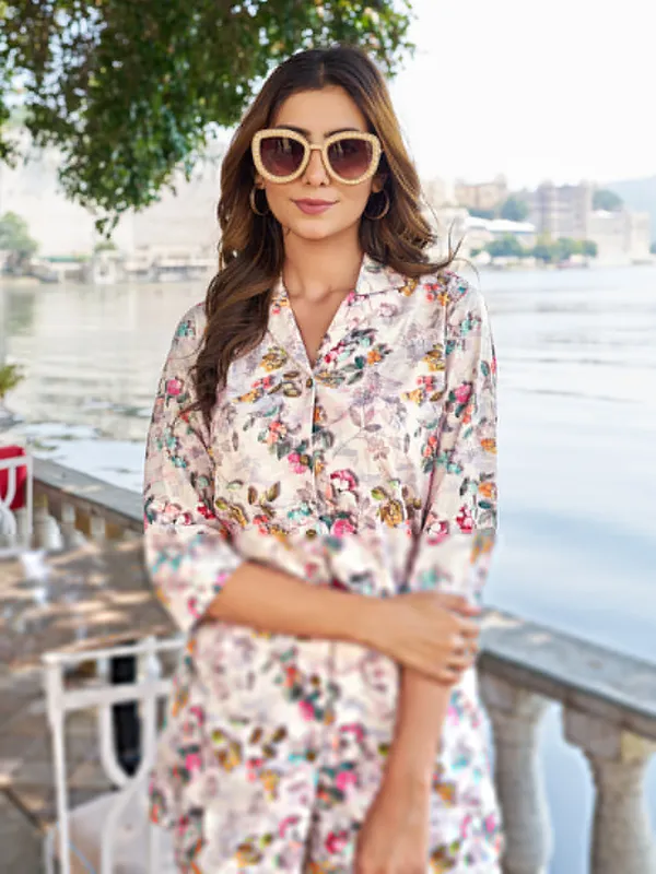 Off_White_Cotton_Blend_Shirt_Collar_Three-Quarter_Sleeves_Printed_Co-Ords_For_Women