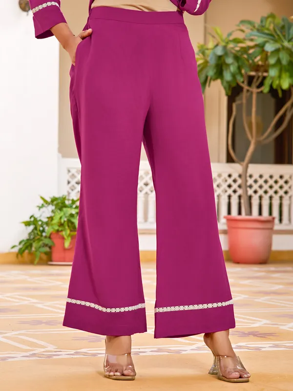 Pink_Viscose_Rayon_V-Neck_Three-Quarter_Sleeves_Embroidered_Trending_Co-Ords_For_Women