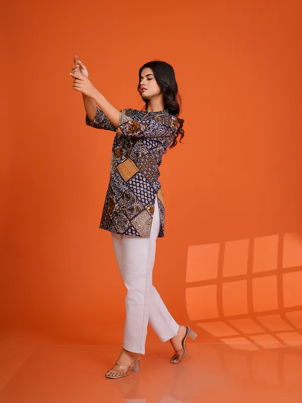MULTI_Viscose_Rayon__Printed_Tunic_for_women