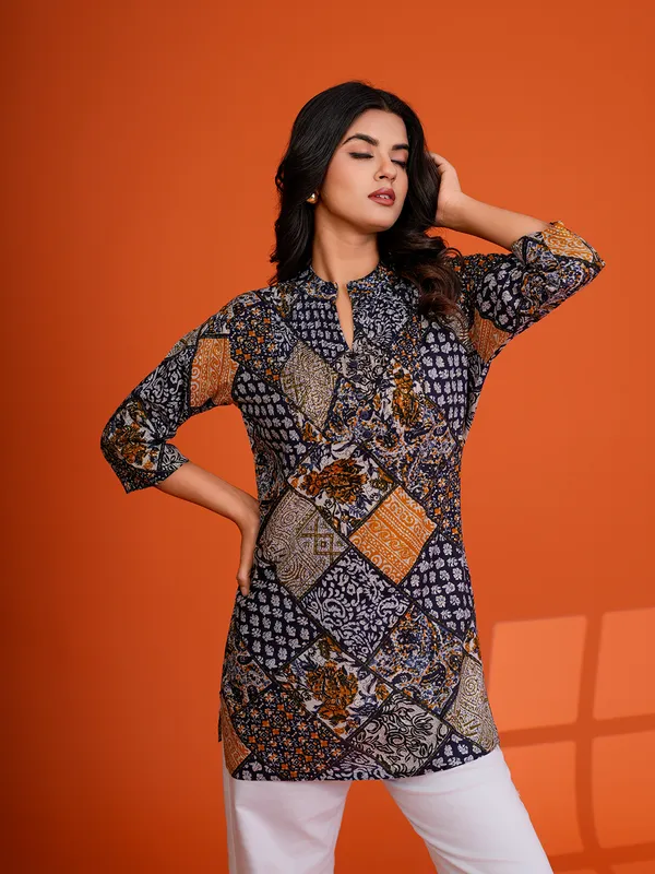 MULTI_Viscose_Rayon__Printed_Tunic_for_women