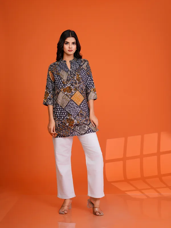 MULTI_Viscose_Rayon__Printed_Tunic_for_women