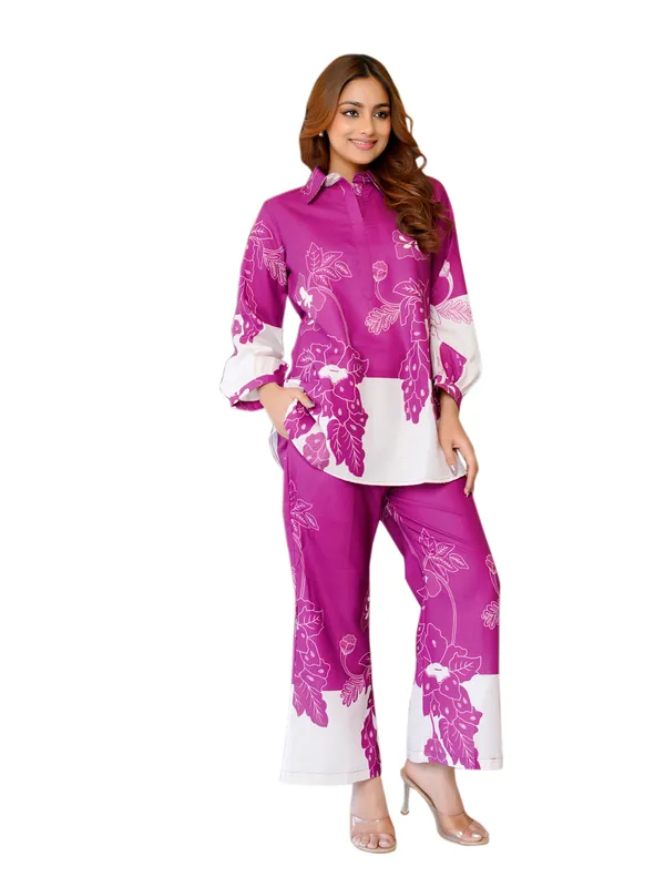 Rani_Silk_Blend_Shirt_Collar_Three-Quarter_Sleeves_Printed_Trending_Co-Ords_For_Women
