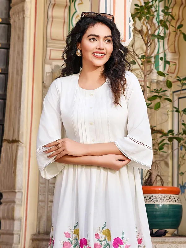 WHITE_Cotton_Silk__Embroidered_Tunic_for_women