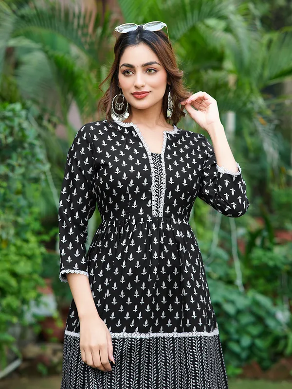 BLACK_Cotton_Silk__Printed_Tunic_for_women