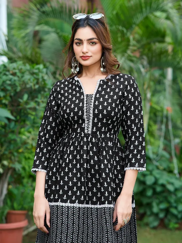 BLACK_Cotton_Silk__Printed_Tunic_for_women